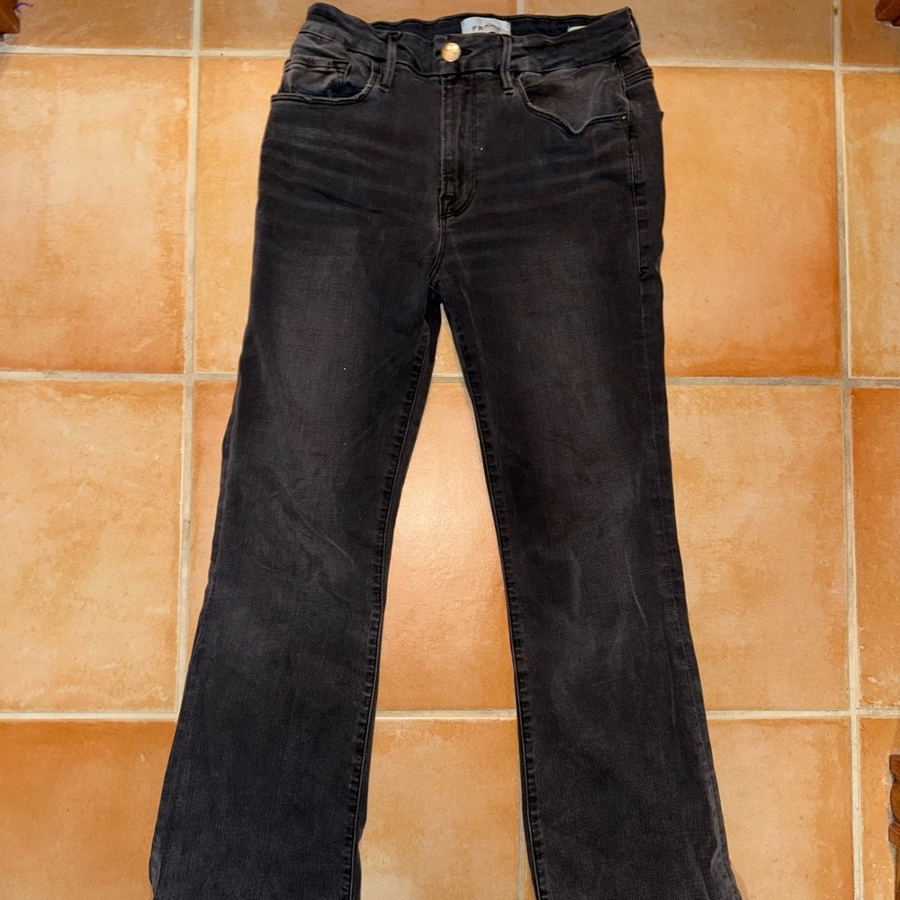 NEVER WORN Frame Denim Black Flare Jeans